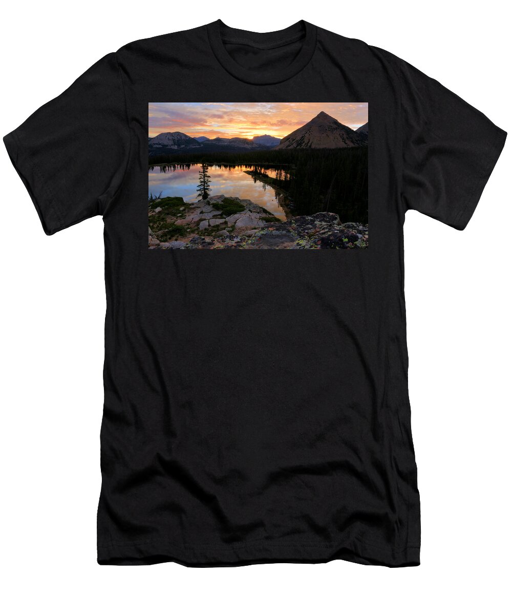 Utah T-Shirt featuring the photograph Notch Lake Sunrise Reflection by Brett Pelletier