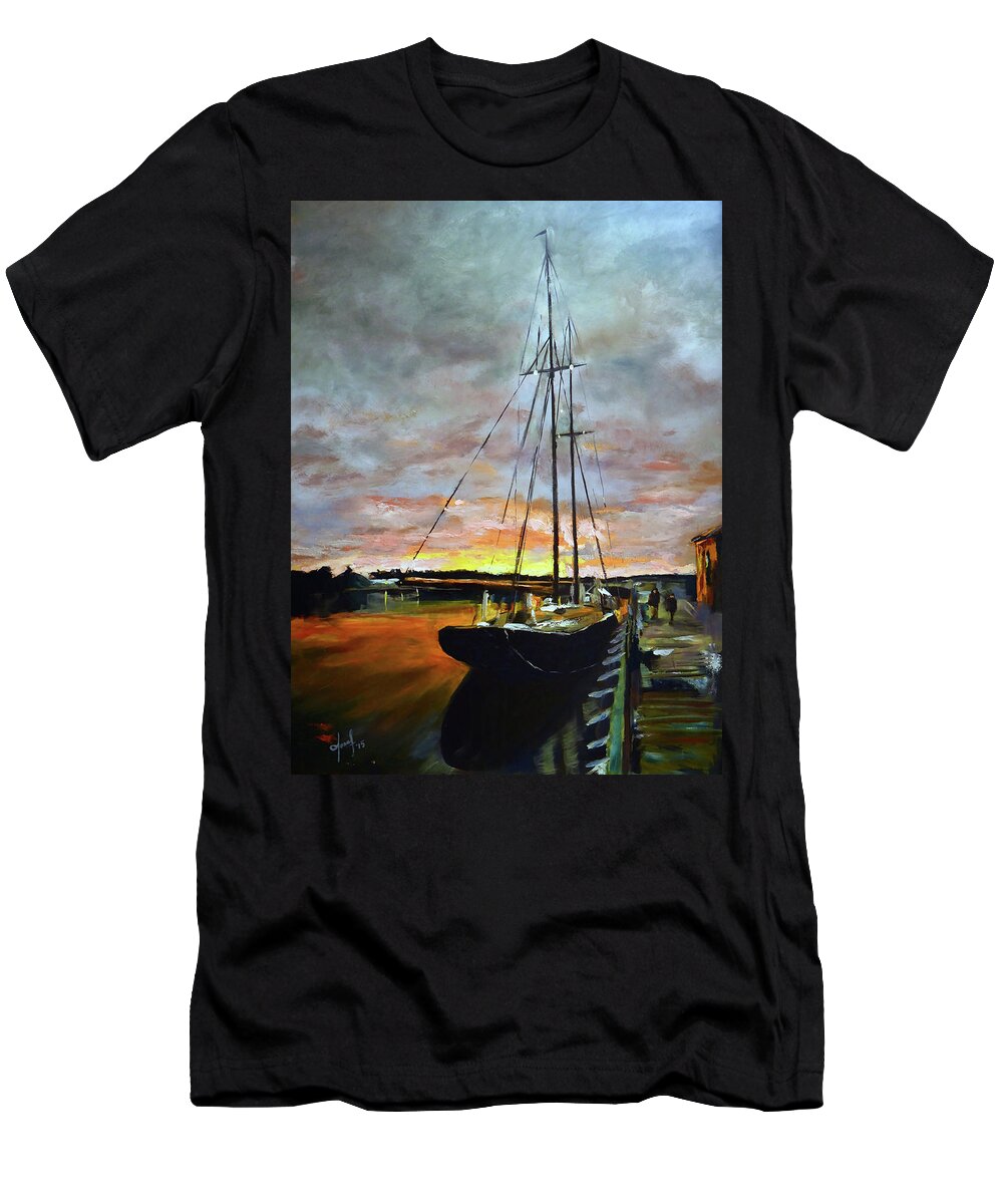 Theartistjosef T-Shirt featuring the painting Nova Scotia's BlueNose II by Josef Kelly