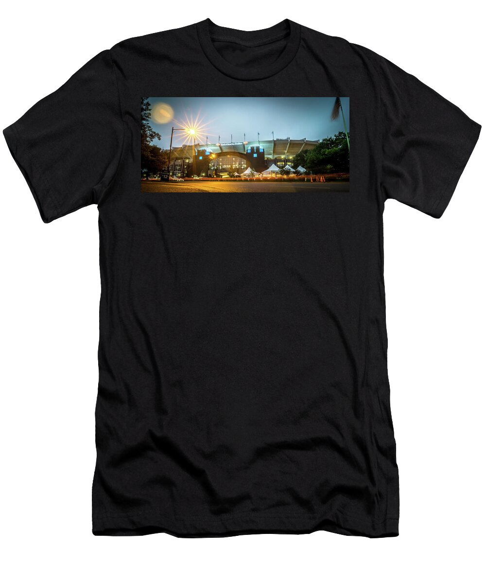 2014 T-Shirt featuring the photograph November, 2017, charlotte, nc, usa - night view of carolina pant by Alex Grichenko