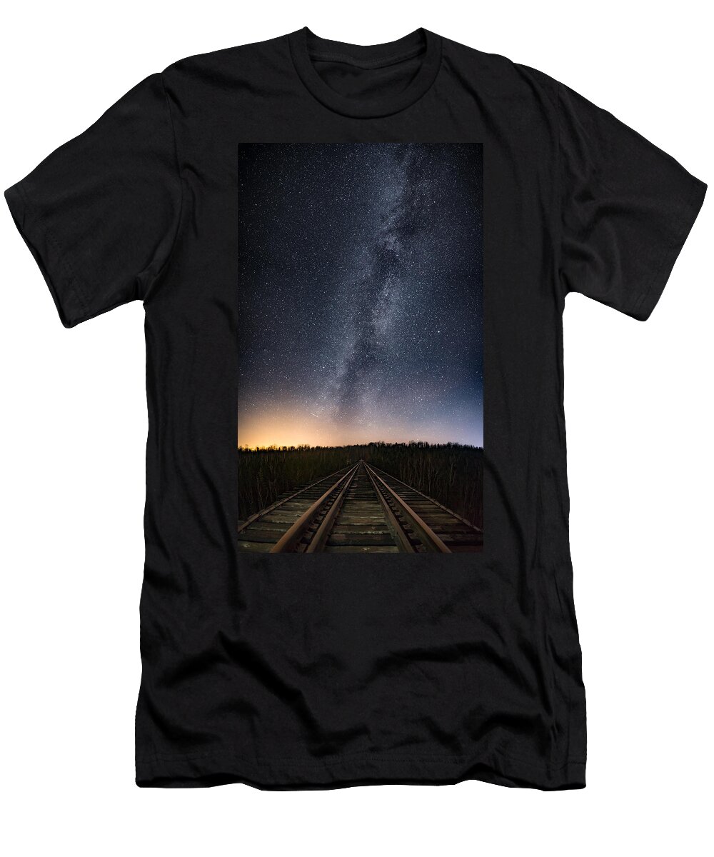 Astrophotography T-Shirt featuring the photograph November Milky Way from the Pass Lake Train Trestle, Take 1 by Jakub Sisak