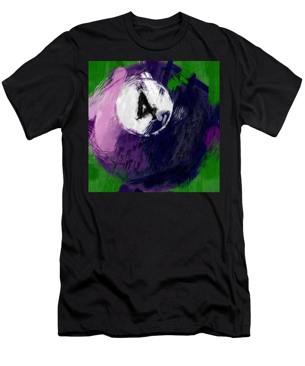 Four T-Shirt featuring the photograph Number Four Billiards Ball Abstract by David G Paul