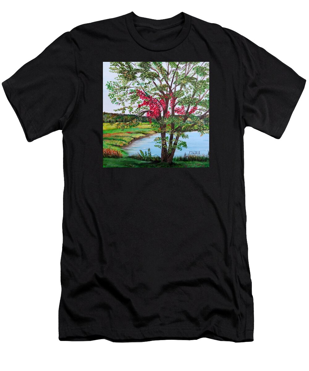 Manigotagan T-Shirt featuring the photograph Oak Tree Standing by Marilyn McNish