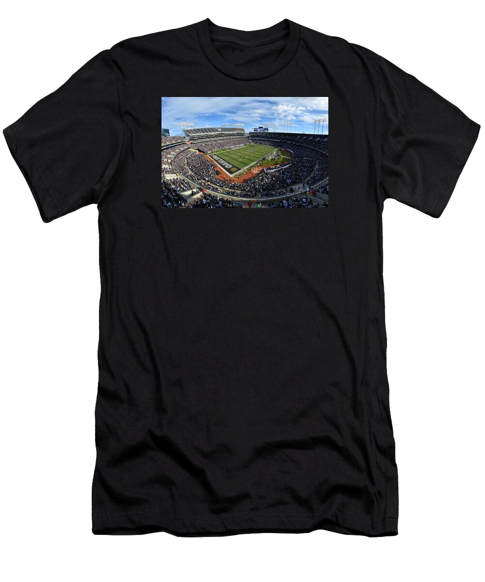 Mark Whitt T-Shirt featuring the photograph Oakland Raiders O.co Coliseum by Mark Whitt