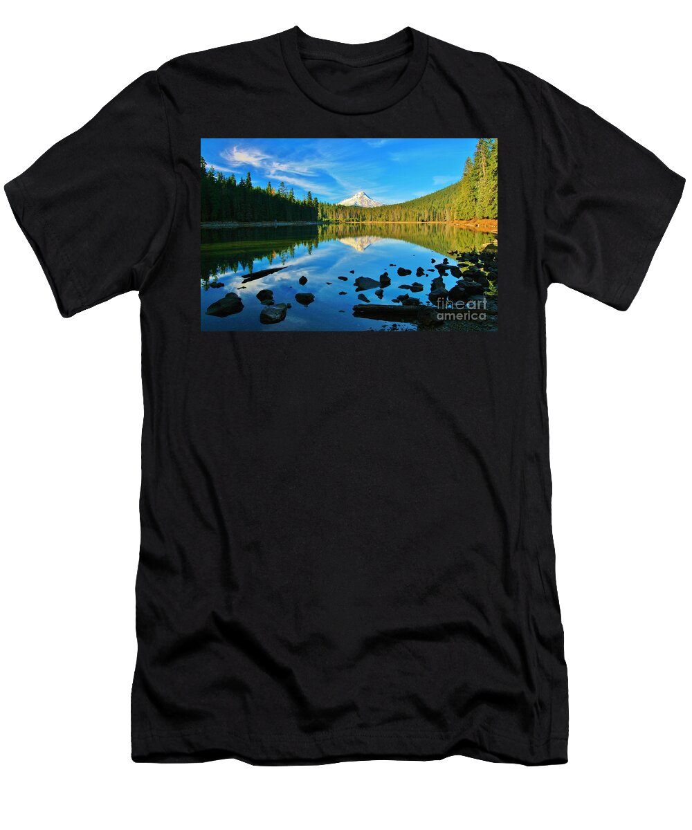 Landscape T-Shirt featuring the photograph October on the lake by Sheila Ping