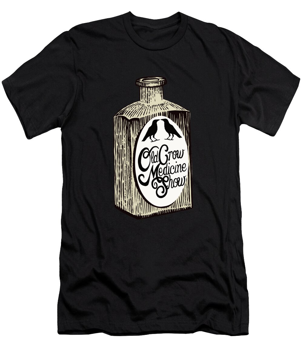 Old Crow Medicine Show T-Shirt featuring the painting Old Crow Medicine Show Tonic by Little Bunny Sunshine