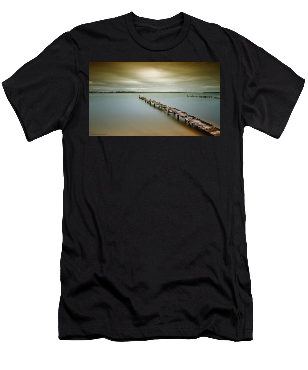 Manning Point Australia T-Shirt featuring the photograph Old jetty 0010 by Kevin Chippindall