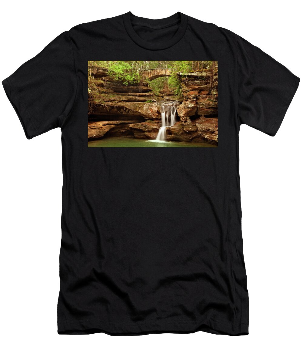 Waterfall T-Shirt featuring the photograph Old Mans Cave by Jill Love