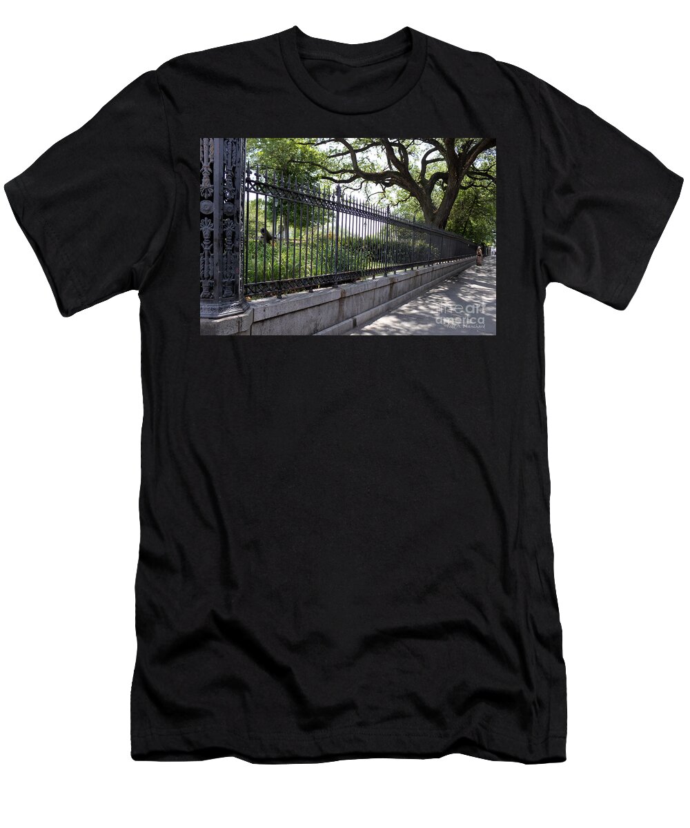 Landscape T-Shirt featuring the photograph Old Tree and Ornate Fence by Todd Blanchard