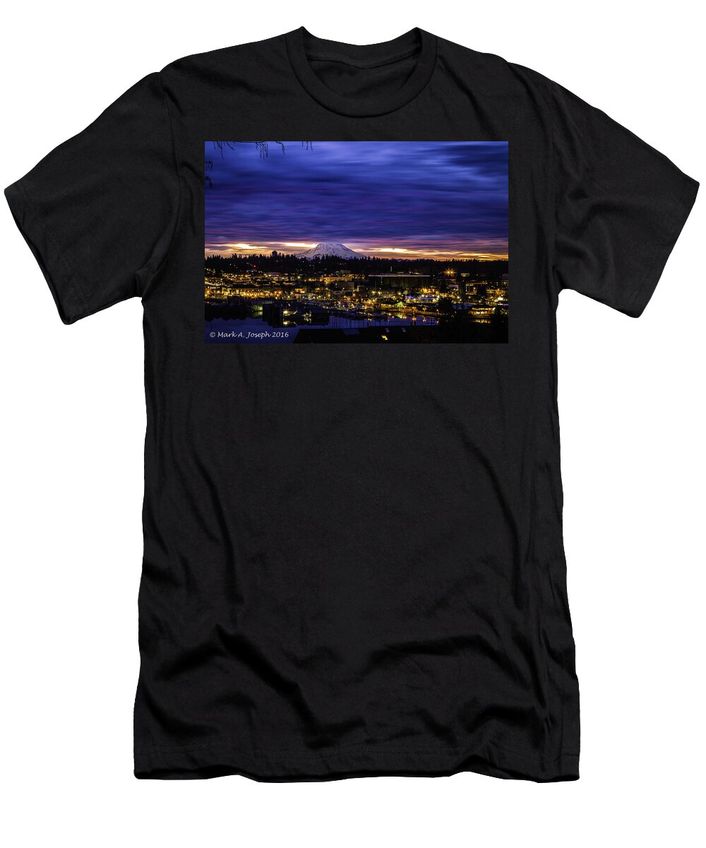 Sunrise T-Shirt featuring the photograph Olympia/Mt. Rainier Sunrise by Mark Joseph