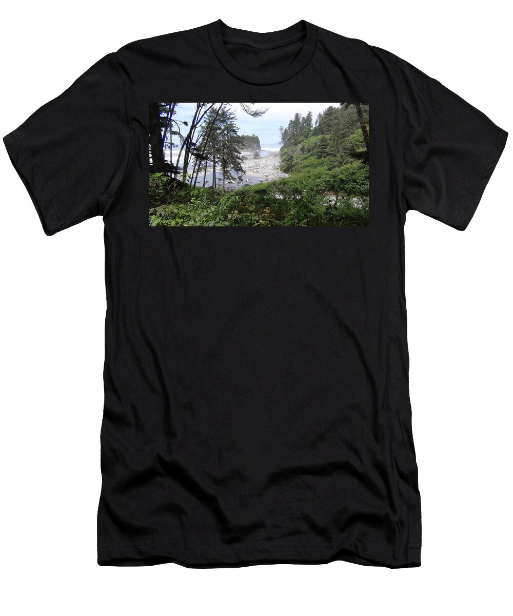 Landscape T-Shirt featuring the photograph Olympic National Park Beach by John Mathews