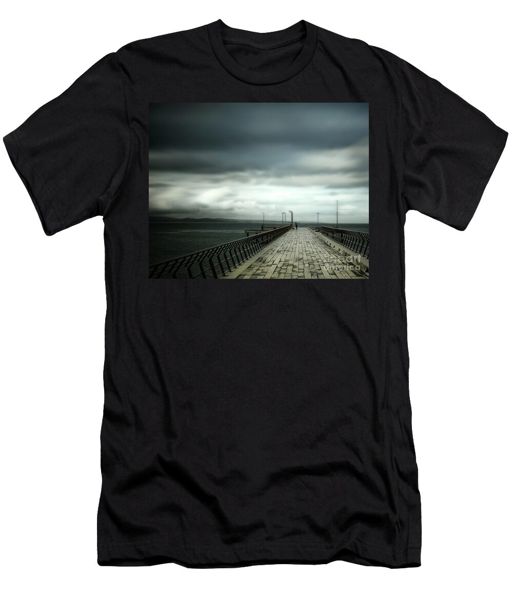 Pier T-Shirt featuring the photograph On the Pier by Perry Webster