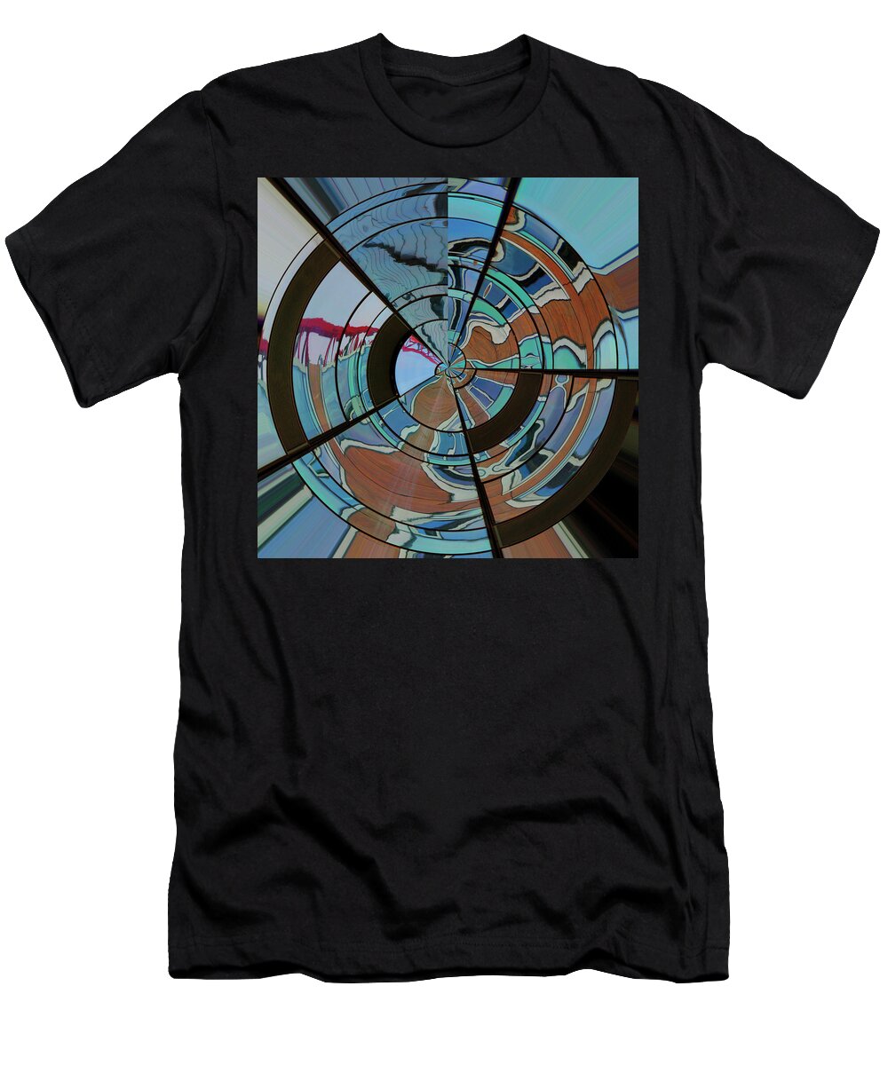 Manhattan T-Shirt featuring the photograph Op Art Windows Orb by Marianne Campolongo