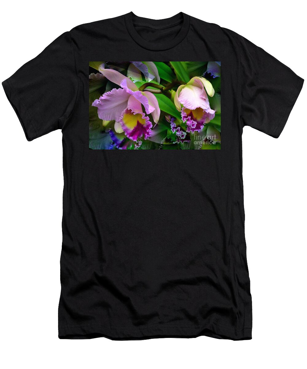 Orchids In Purple T-Shirt featuring the photograph Orchids in Purple by Jeannie Rhode