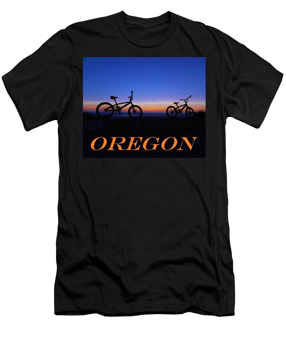 Sunset T-Shirt featuring the photograph Oregon Bikes 2 by Gallery Of Hope 