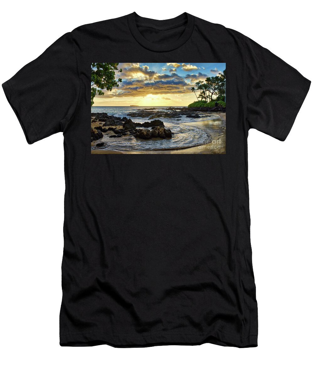 Pa'ako T-Shirt featuring the photograph Pa'ako Cove by Eddie Yerkish