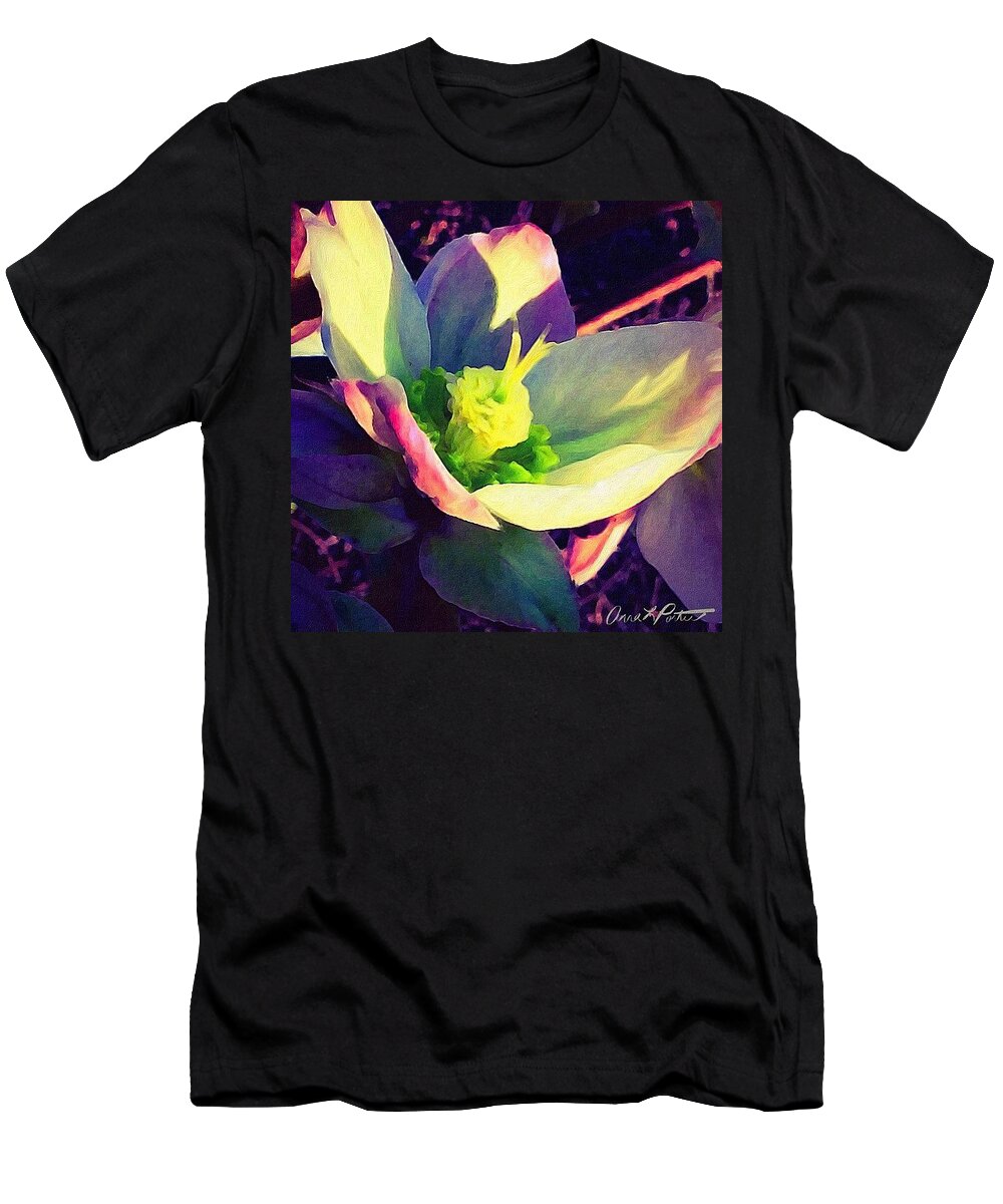 Bestofnorthwest T-Shirt featuring the photograph Painted Spring Hellebores, An Original by Anna Porter