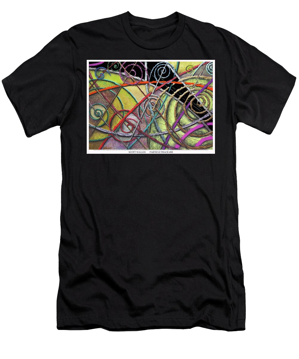 Abstract T-Shirt featuring the painting Particle Track Fifty by Scott Wallin