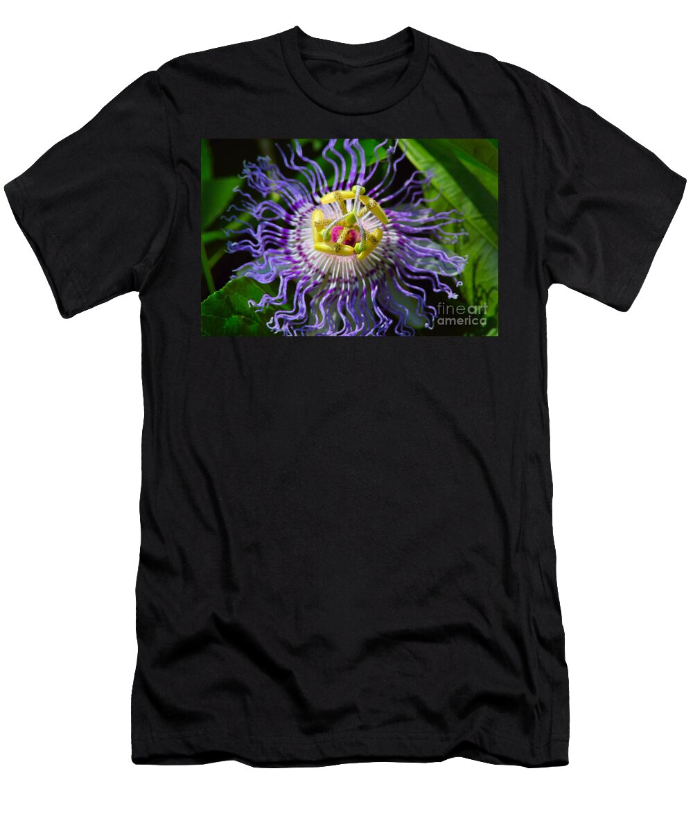 Flower T-Shirt featuring the photograph Passionflower Spiritual Art by Robyn King