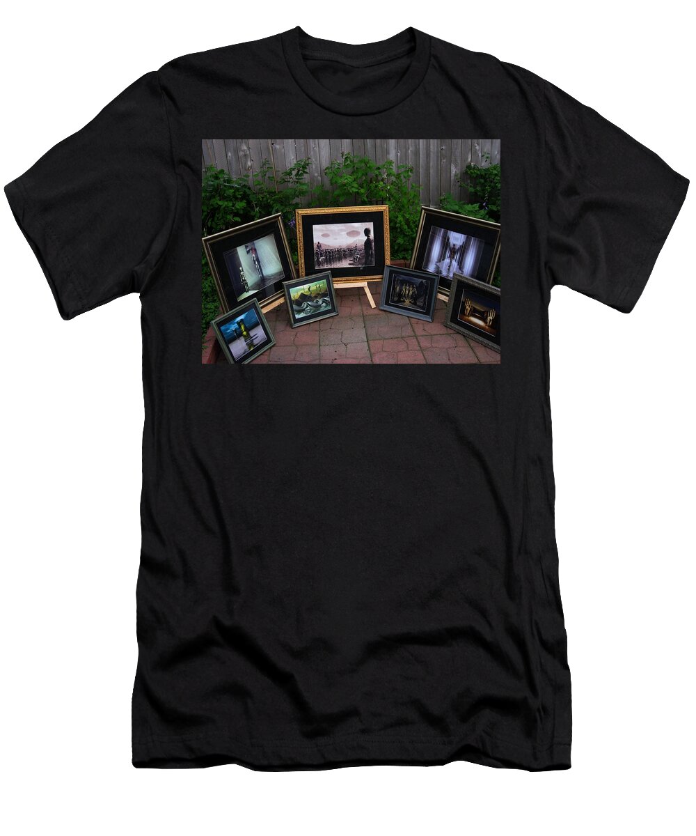 Patio T-Shirt featuring the digital art Patio Art Show by John Alexander