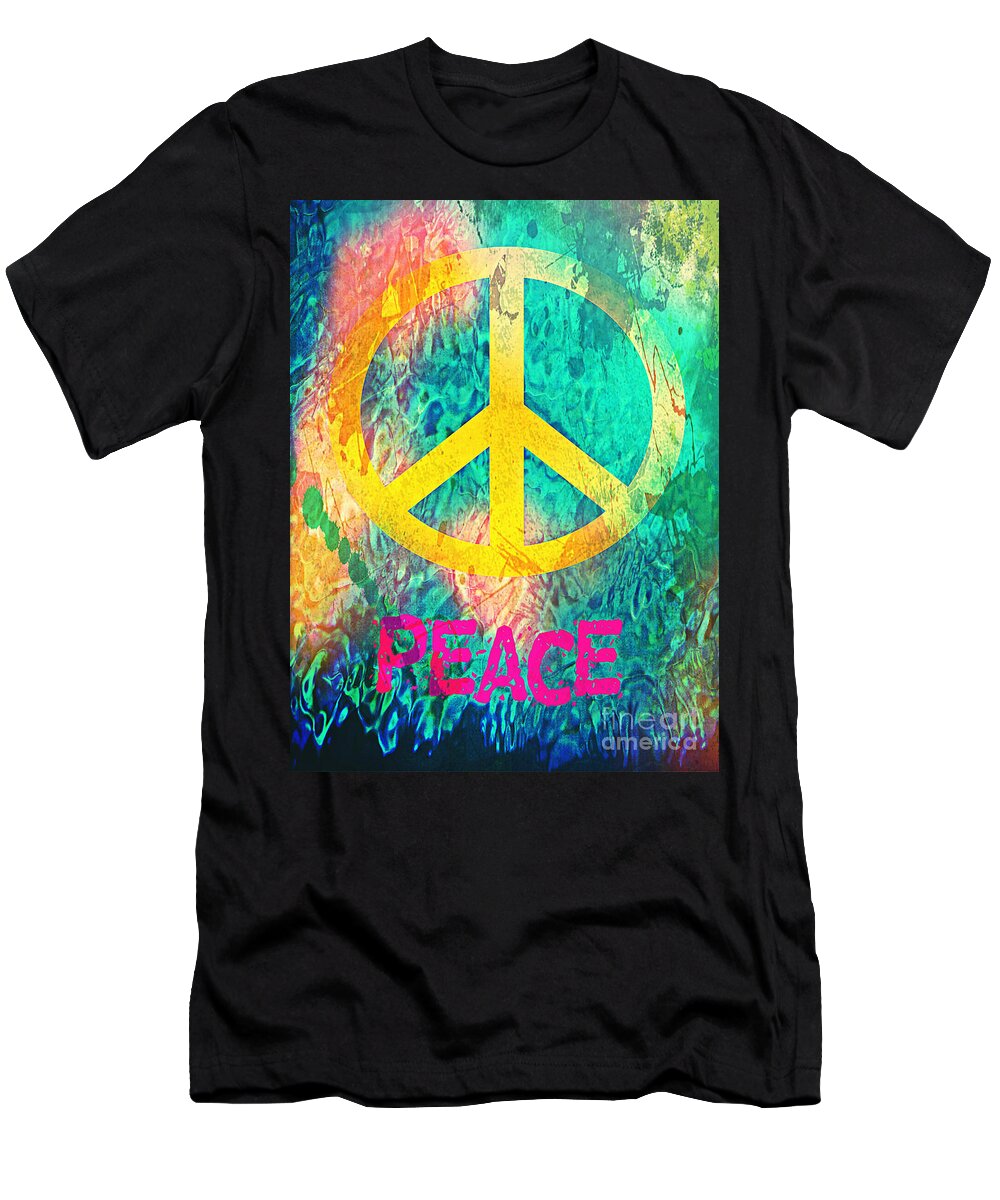 Hippie T-Shirt featuring the digital art Peace by Binka Kirova