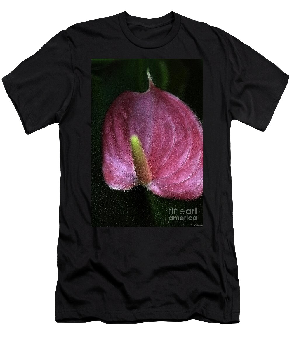  T-Shirt featuring the photograph Peace-Lilly-Pink by Deborah Benoit