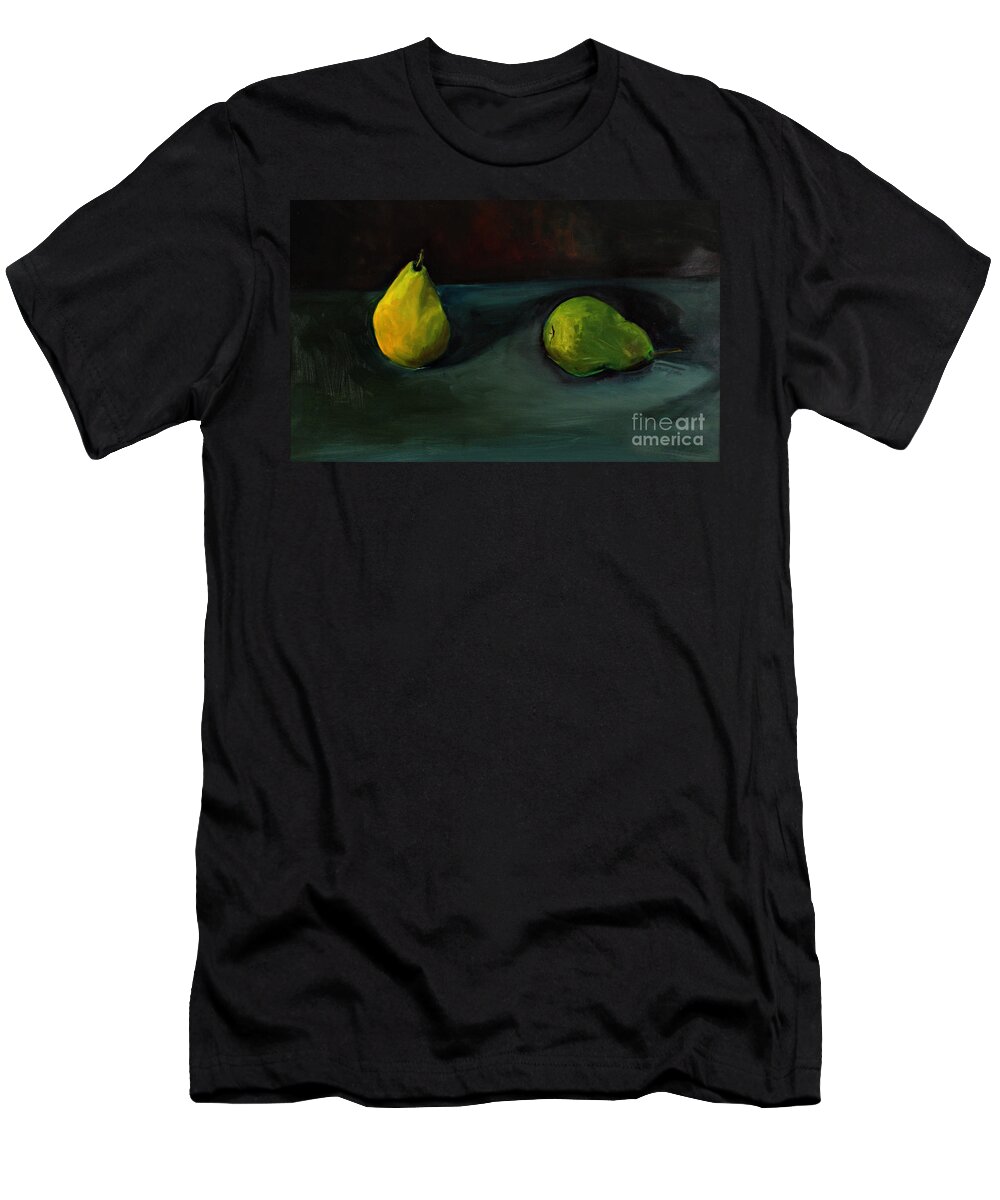 Oil Painting T-Shirt featuring the painting Pears Apart by Daun Soden-Greene