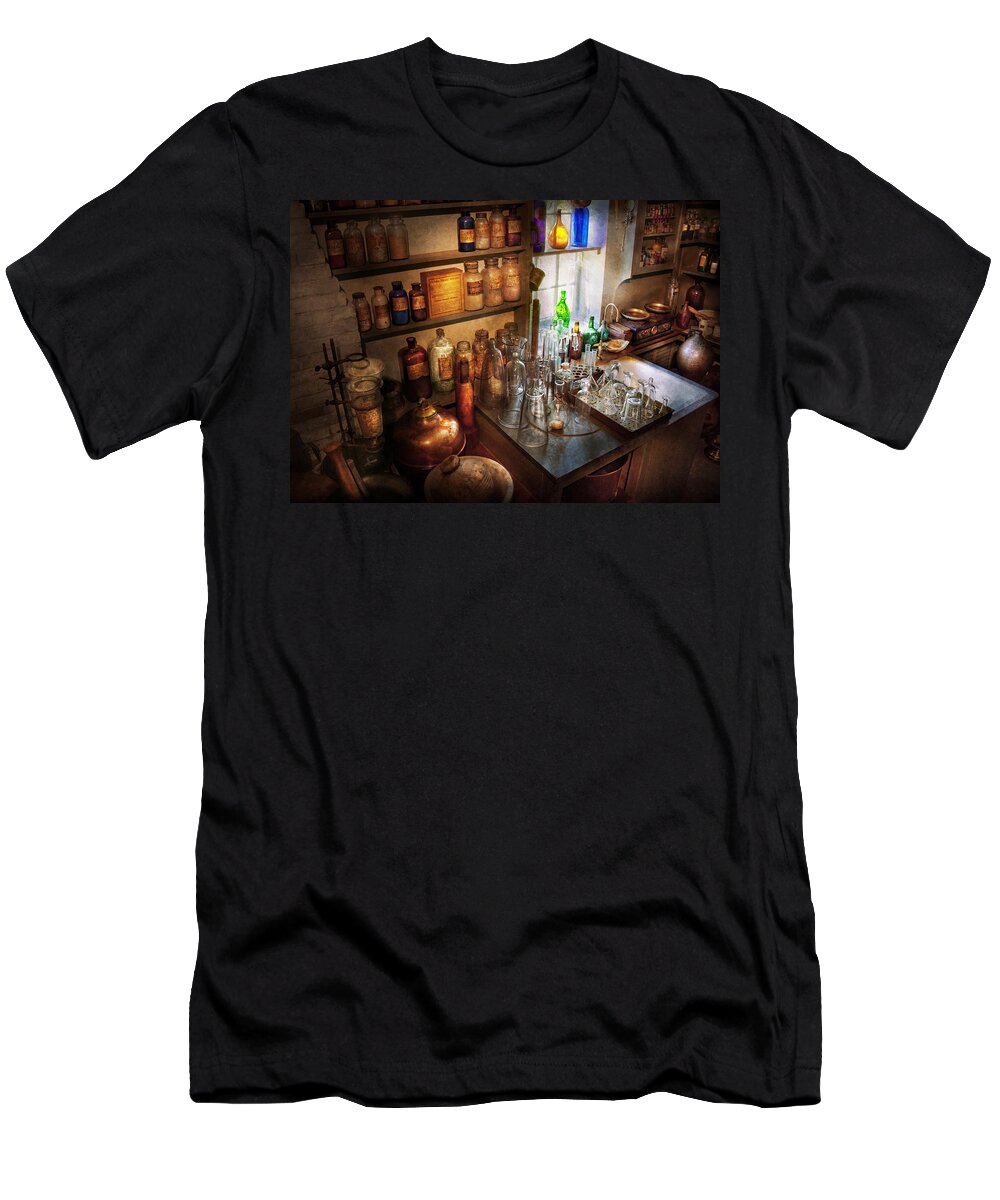 Hdr T-Shirt featuring the photograph Pharmacist - A little bit of Witch Craft by Mike Savad