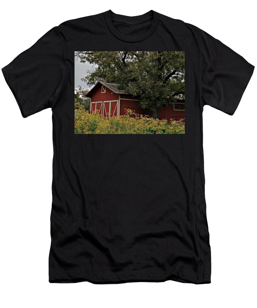  T-Shirt featuring the photograph Pine Barn by Matalyn Gardner