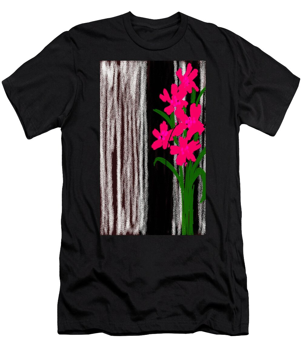 Flowers T-Shirt featuring the digital art Pink flowers by Faashie Sha