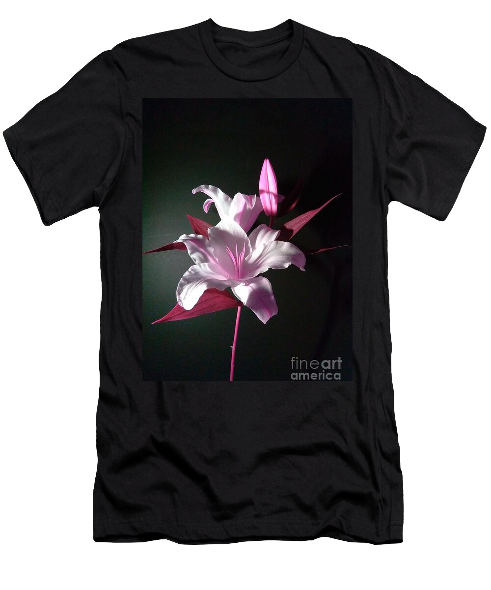 Pink Lily T-Shirt featuring the photograph Pink Lily by Delynn Addams