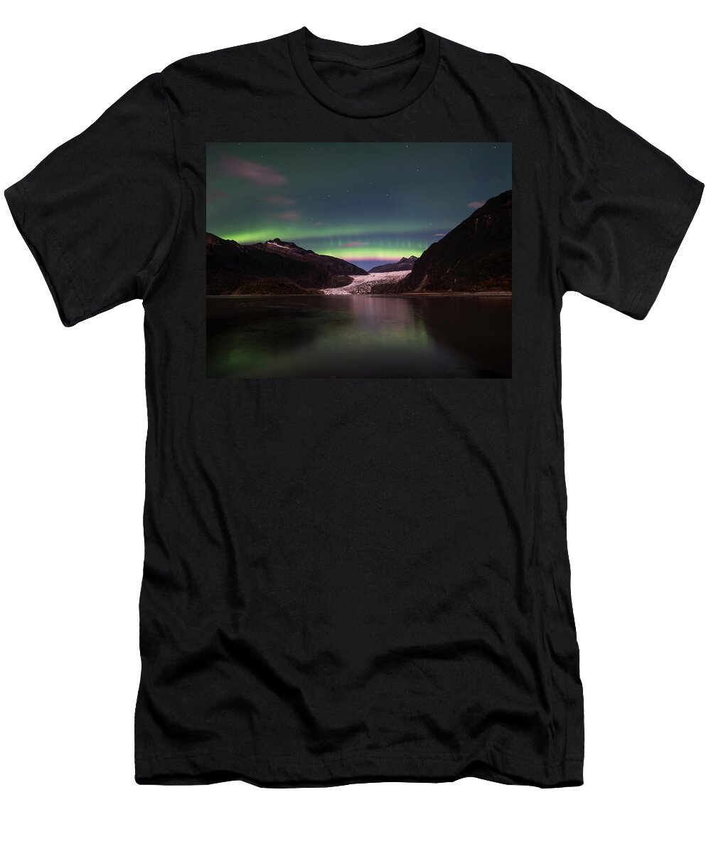Northern Lights T-Shirt featuring the photograph Pink Rainbow by David Kirby