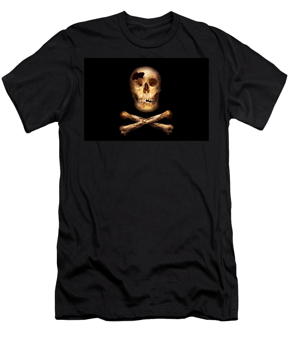 Pirate T-Shirt featuring the photograph Pirate - Pirate Flag - I'm a mighty pirate by Mike Savad