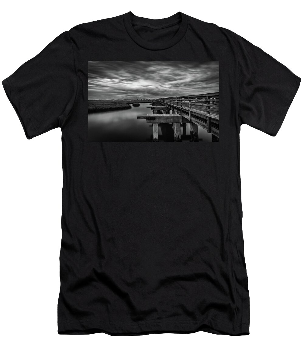 Pitt Street Bridge T-Shirt featuring the photograph Pitt Street Bridge Black and White by Donnie Whitaker