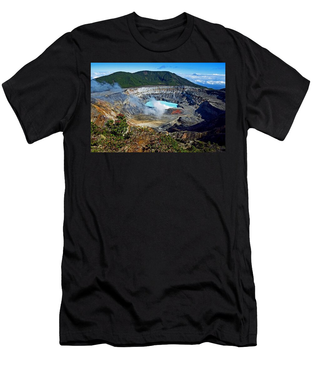 Costa Rica T-Shirt featuring the photograph Poas Volcano by T Guy Spencer