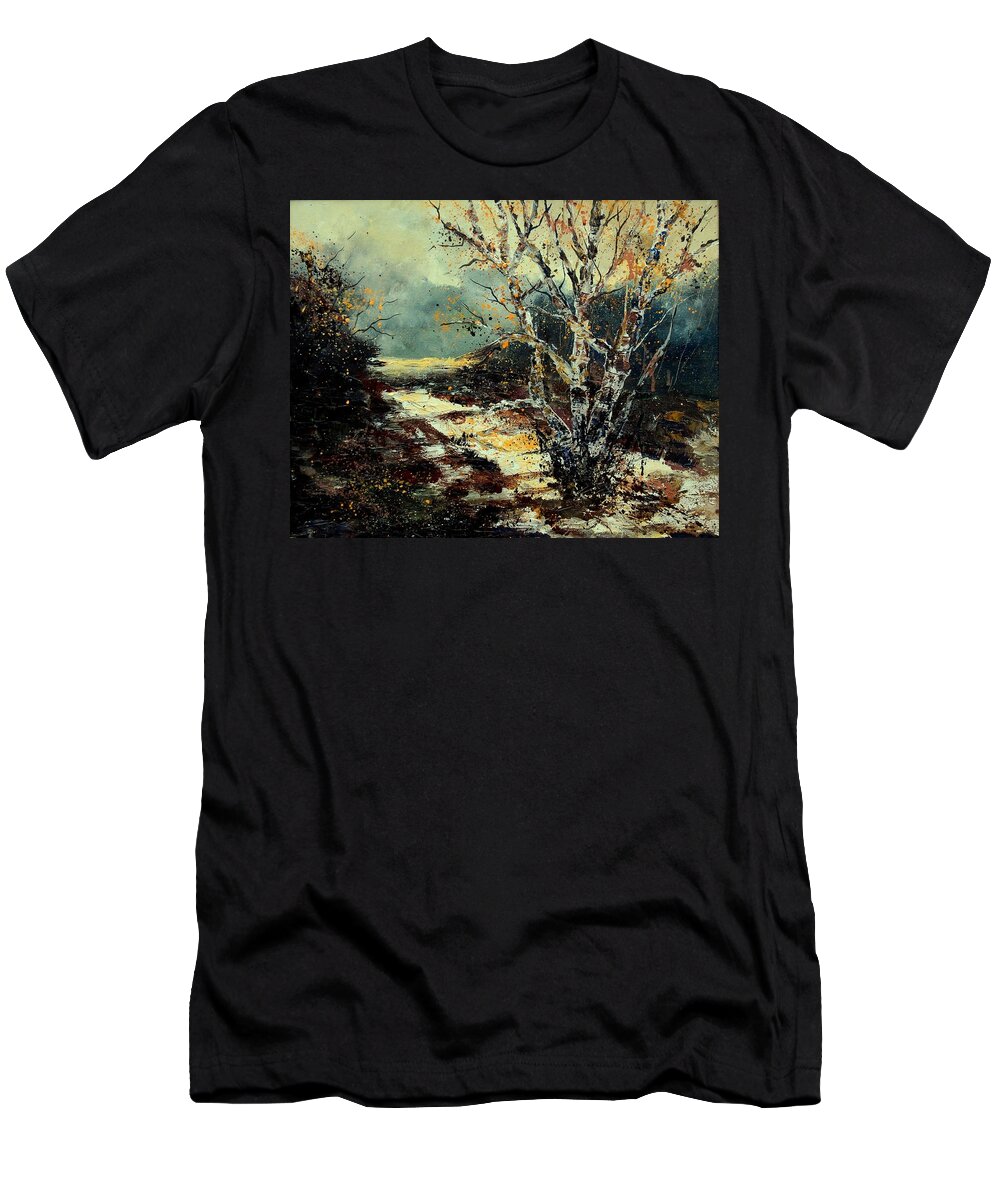 Tree T-Shirt featuring the painting Poplars 45 by Pol Ledent