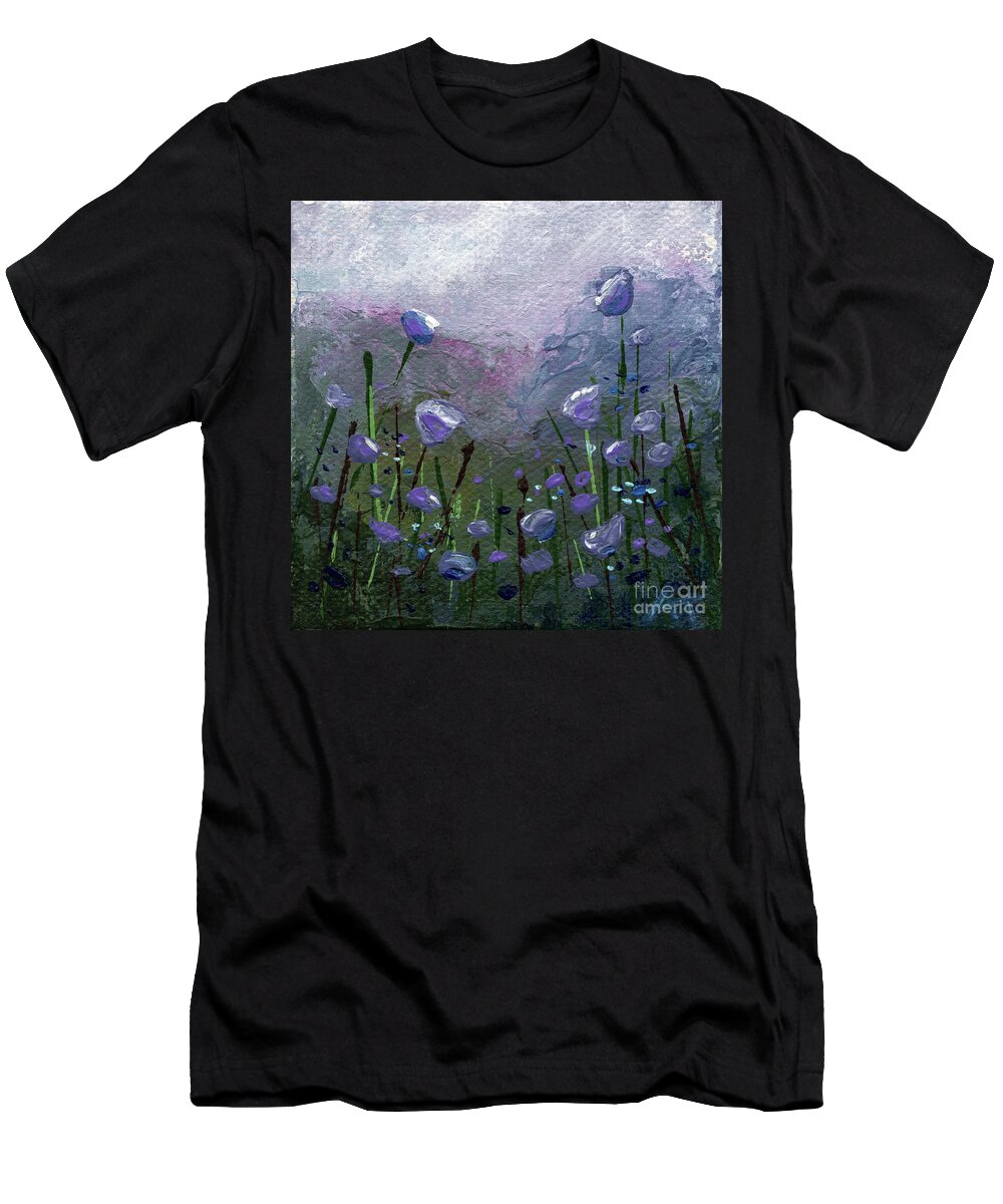 Poppy T-Shirt featuring the painting Poppies Dusk by Annie Troe