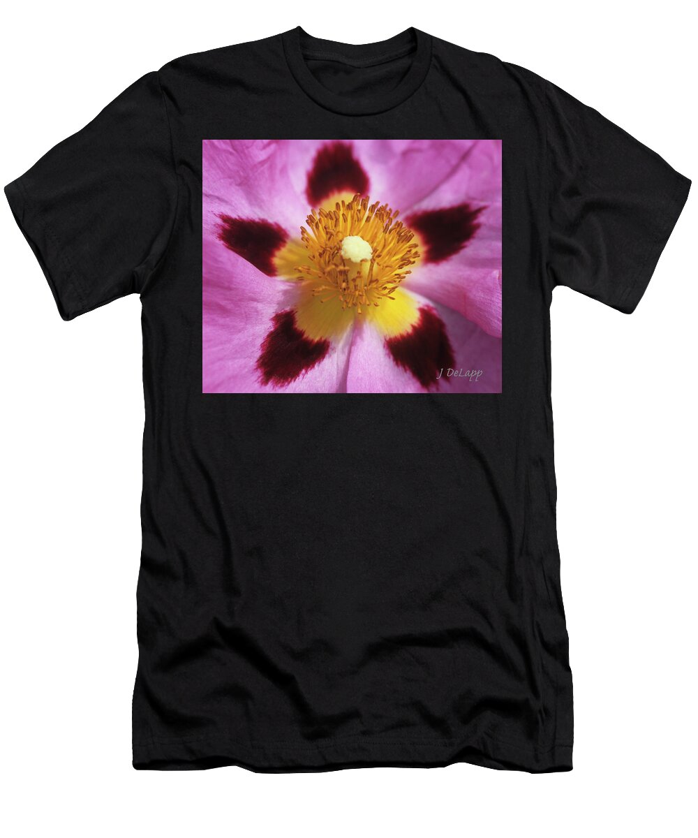Poppy T-Shirt featuring the photograph Poppy Crinkled Paper V1 by Janet DeLapp