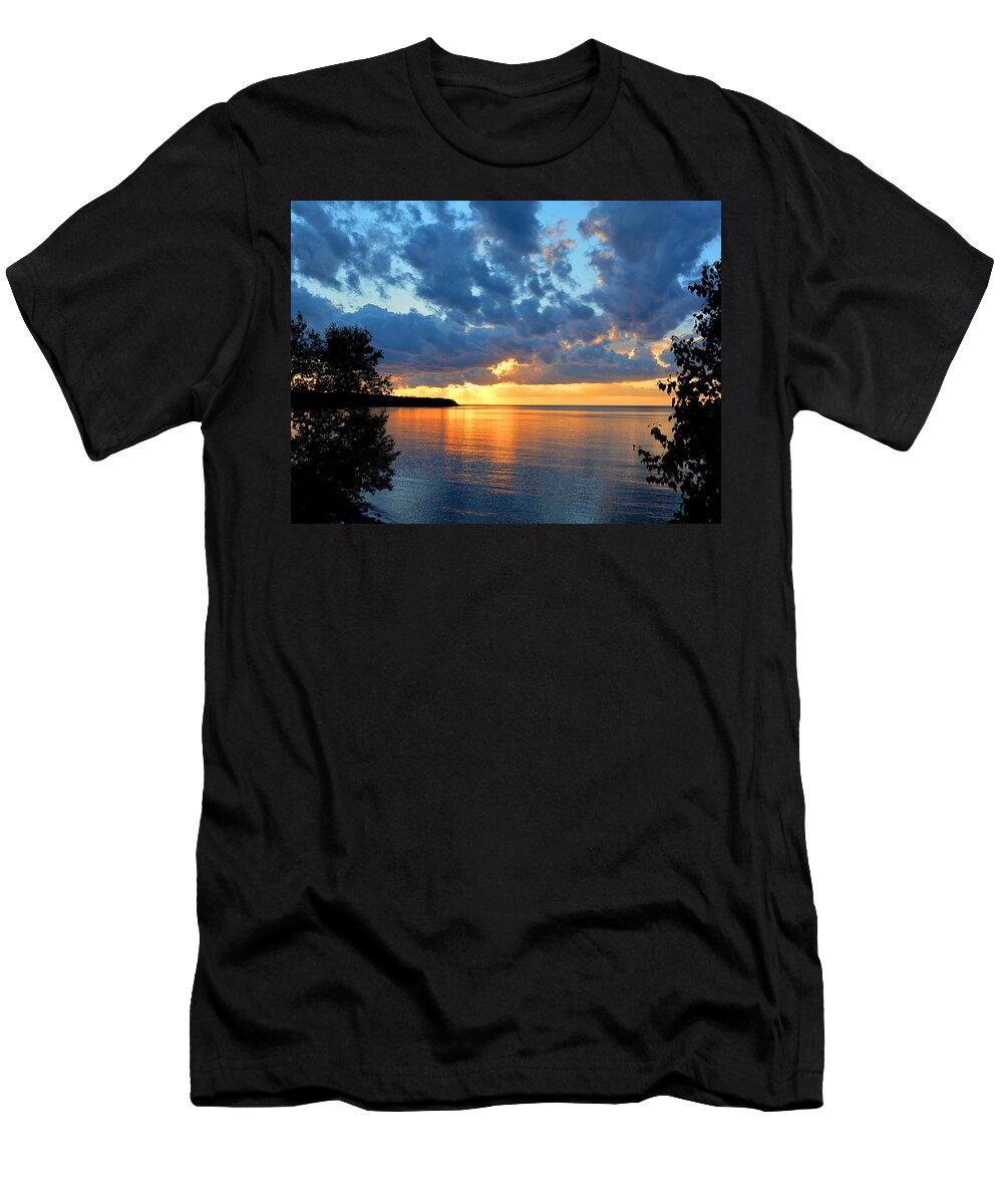 Sunset T-Shirt featuring the photograph Porcupine Mountains Sunset by Keith Stokes