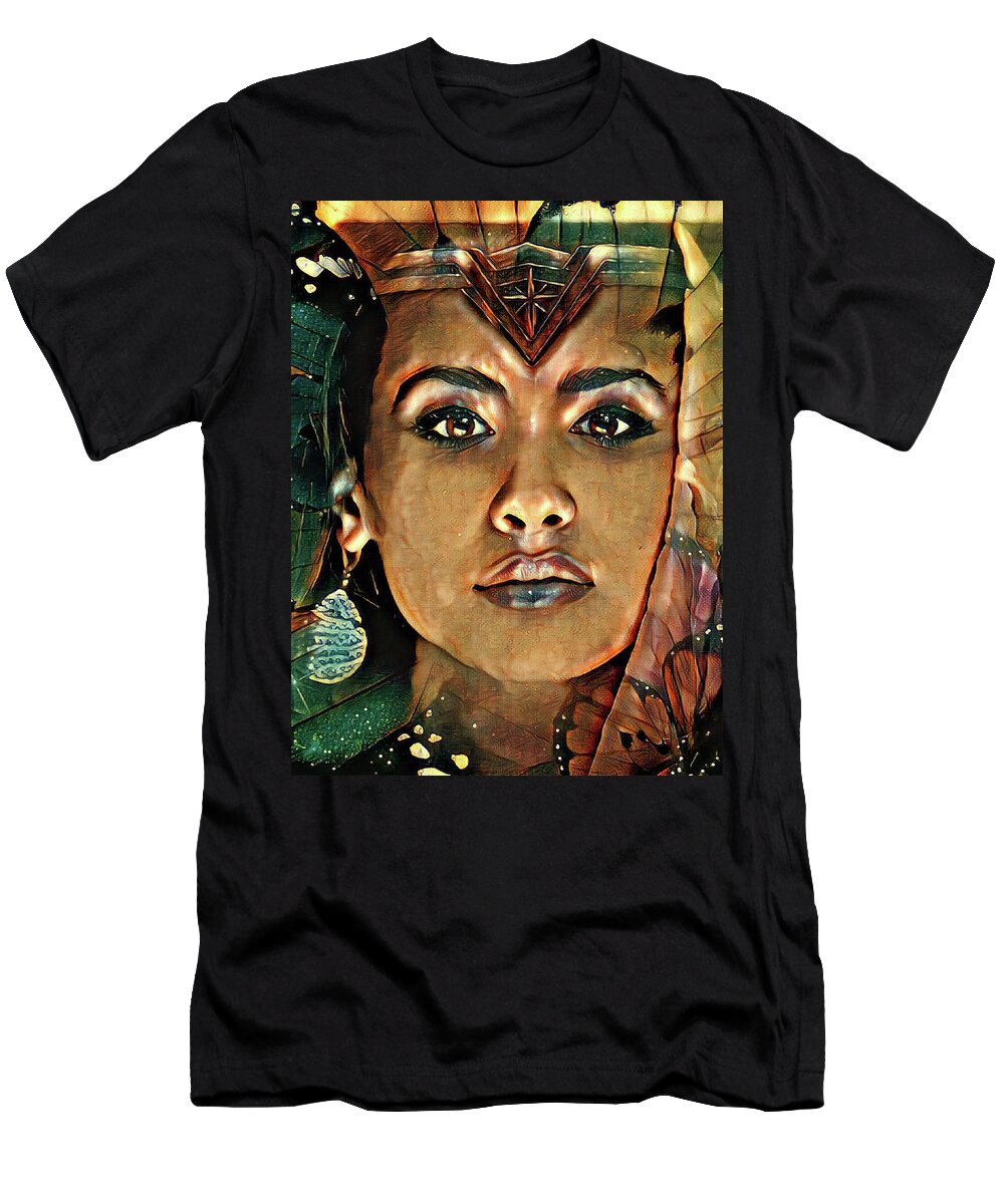 Cleopatra T-Shirt featuring the digital art Portrait of Cleopatra by Kathy Kelly