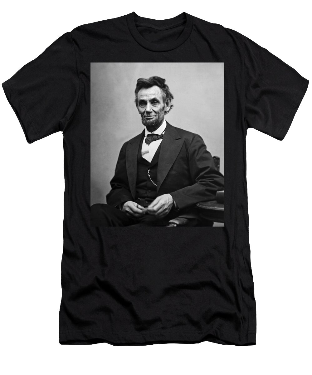 #faatoppicks T-Shirt featuring the photograph Portrait of President Abraham Lincoln by International Images