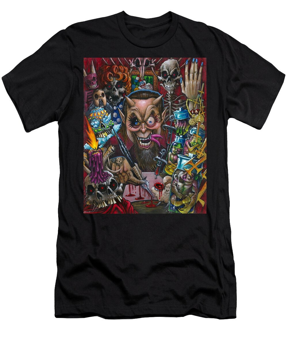Ryanalmighty T-Shirt featuring the painting PORTRAIT OF RYAN ALMIGHTY by RYAN JONES by Ryan Jones