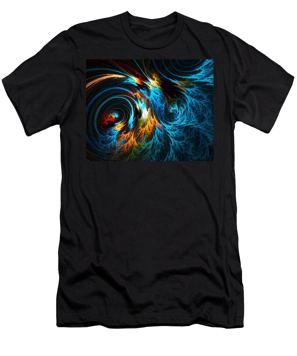 Poseidon T-Shirt featuring the digital art Poseidon's Wrath by Lourry Legarde