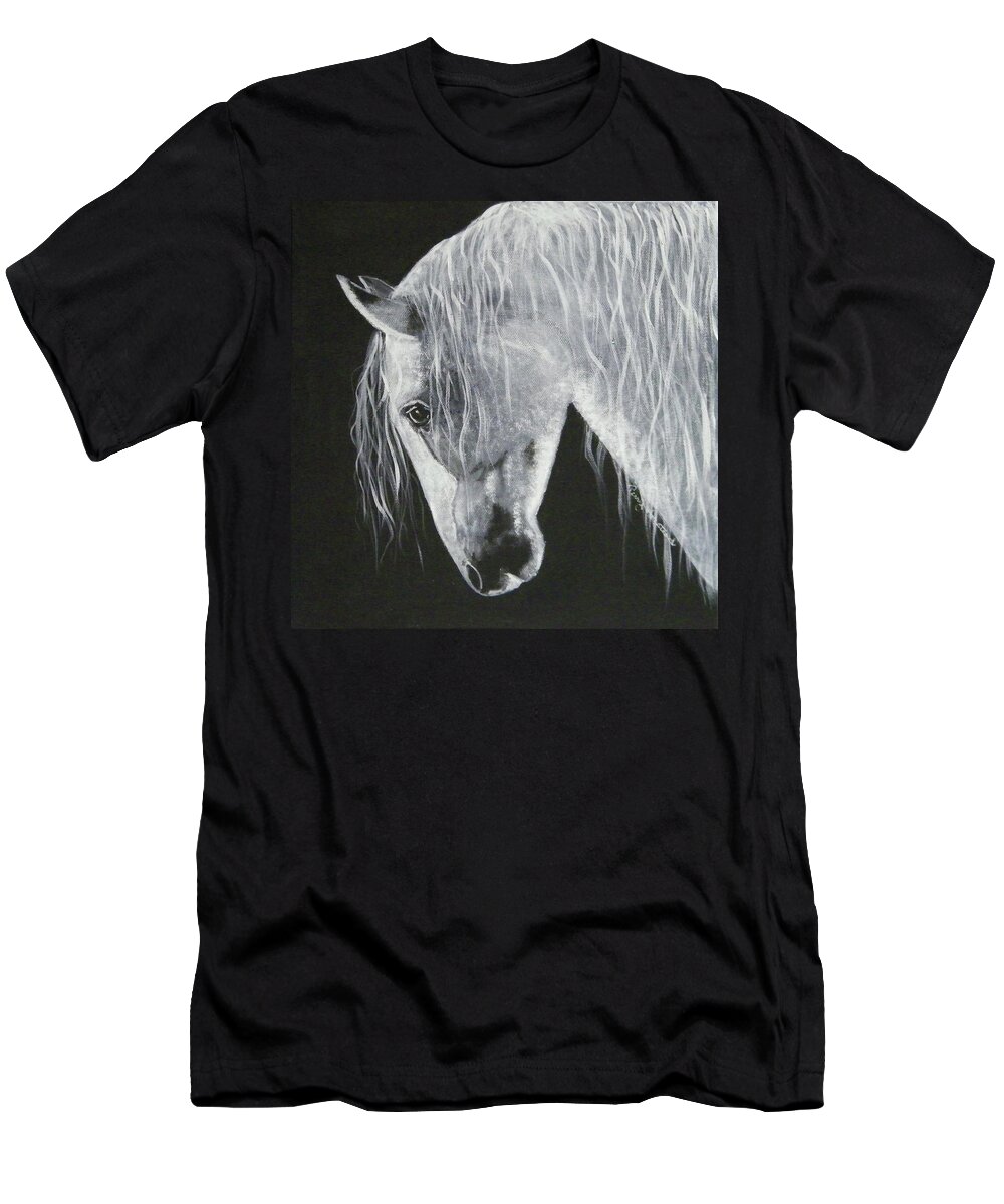 Animals T-Shirt featuring the painting Power Horse by Terry Honstead