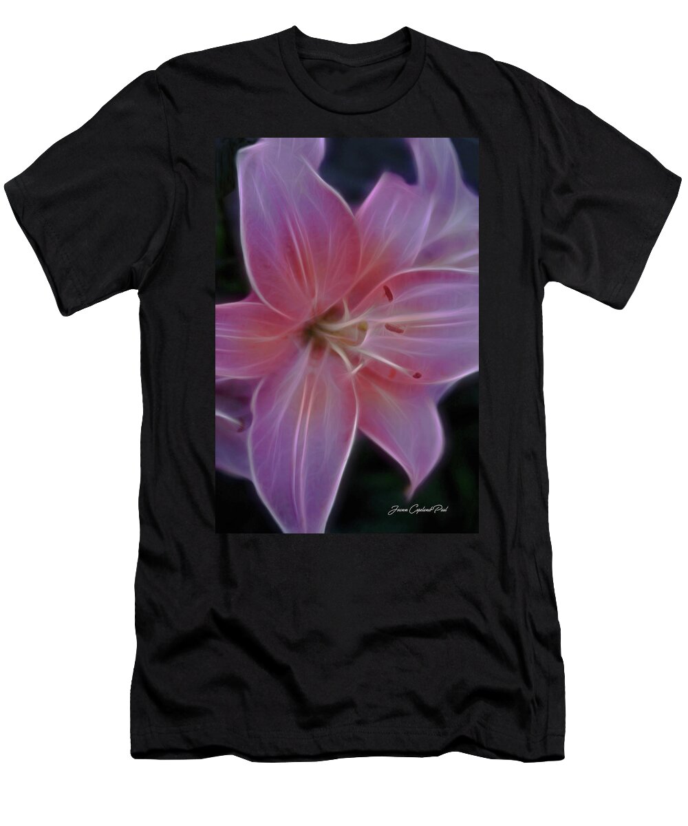 Pink Lily Photographs T-Shirt featuring the photograph Precious Pink Lily by Joann Copeland-Paul