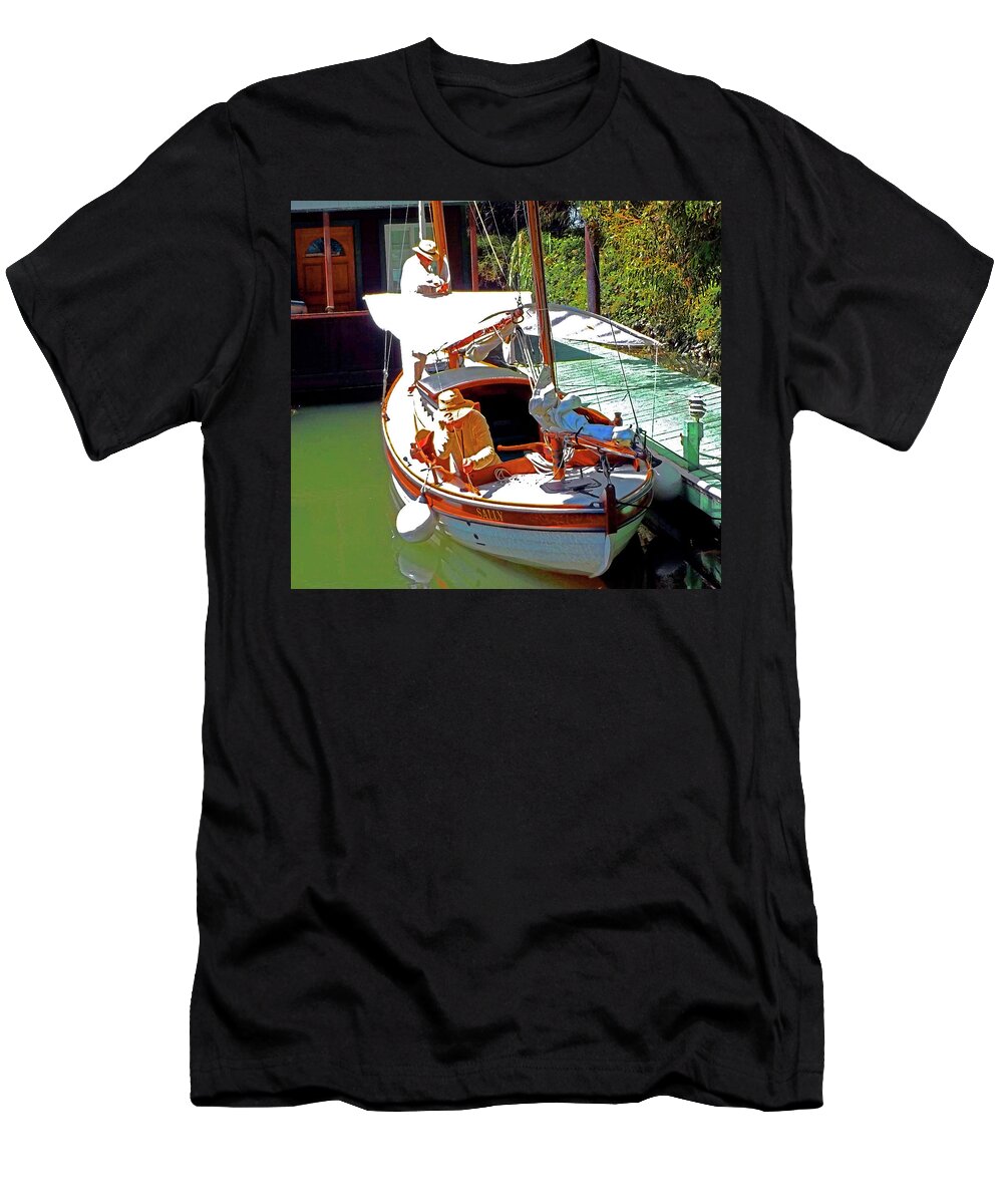 Wooden Sail Boats T-Shirt featuring the digital art Prep 4 n' Old Fashion Sail by Joseph Coulombe