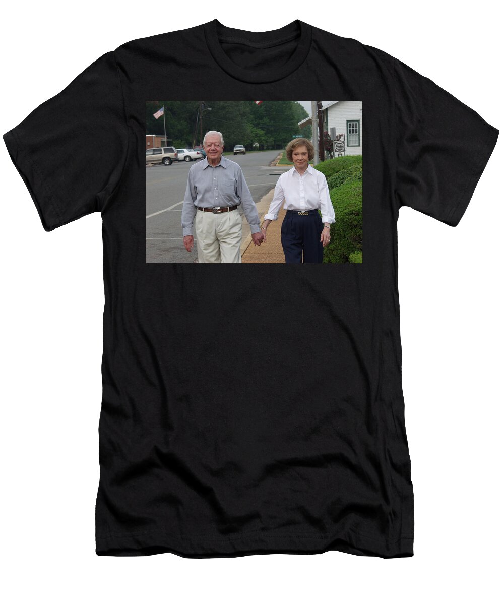 President T-Shirt featuring the photograph President and Mrs. Jimmy Carter by Jerry Battle