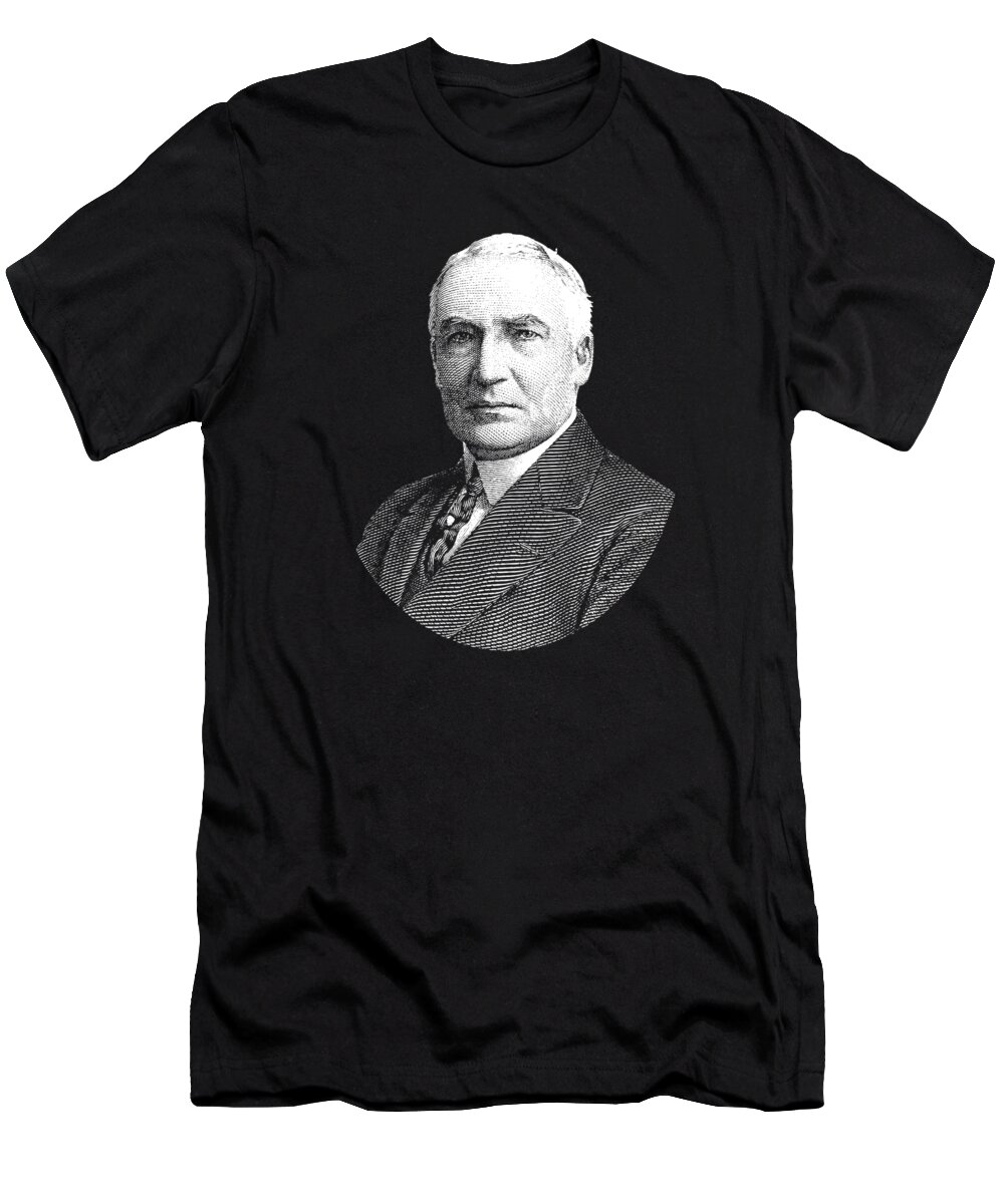 President Harding T-Shirt featuring the mixed media President Warren G. Harding by War Is Hell Store
