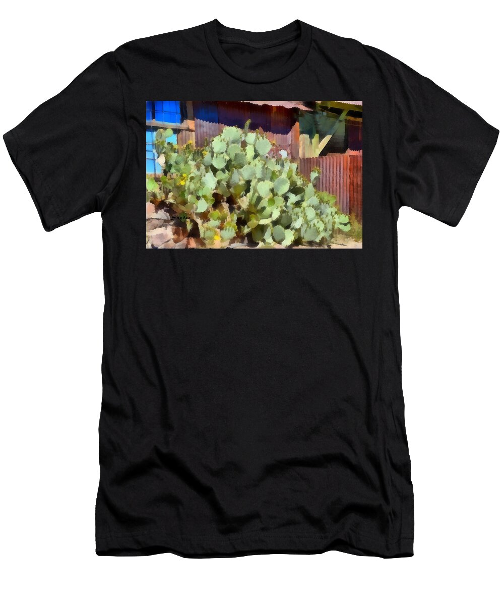 Cactus T-Shirt featuring the photograph Prickly Pear Cactus Oatman Arizona by Barbara Snyder
