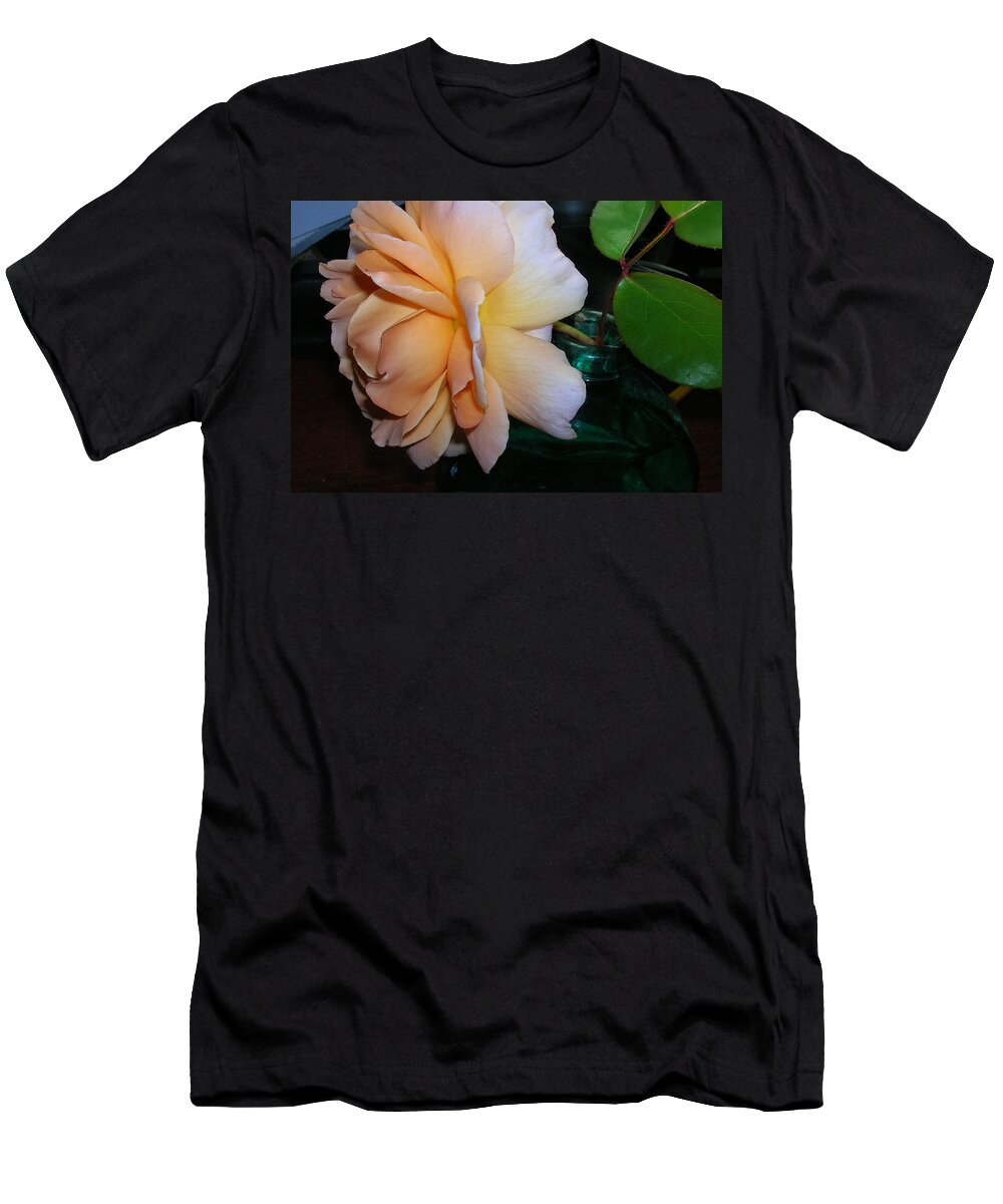 Rose T-Shirt featuring the photograph Profile of an Old English Rose by Carolyn Donnell