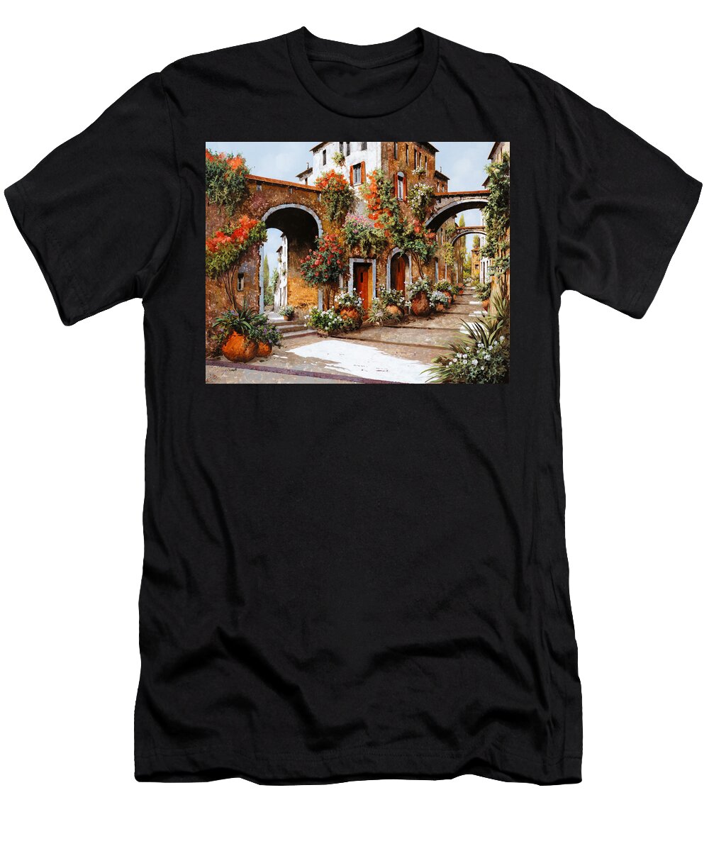 Landscape T-Shirt featuring the painting Profumi Di Paese by Guido Borelli